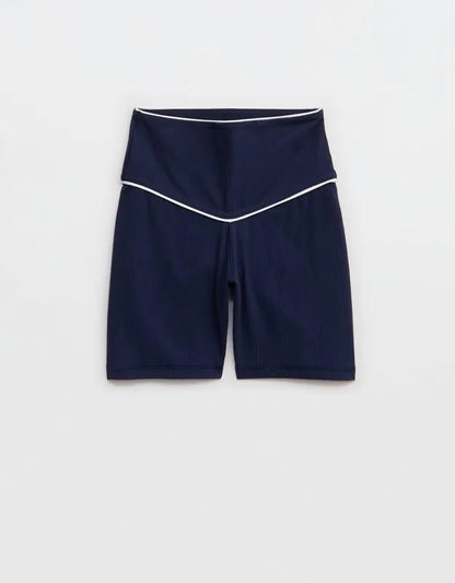 OFFLINE By Aerie Real Me XTRA High Waisted 5" Rib Piping Bike Short