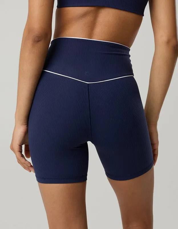 OFFLINE By Aerie Real Me XTRA High Waisted 5" Rib Piping Bike Short