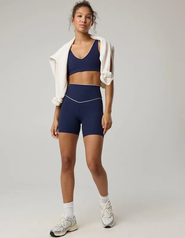 OFFLINE By Aerie Real Me XTRA High Waisted 5" Rib Piping Bike Short