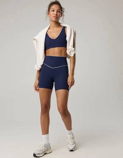 OFFLINE By Aerie Real Me XTRA High Waisted 5" Rib Piping Bike Short