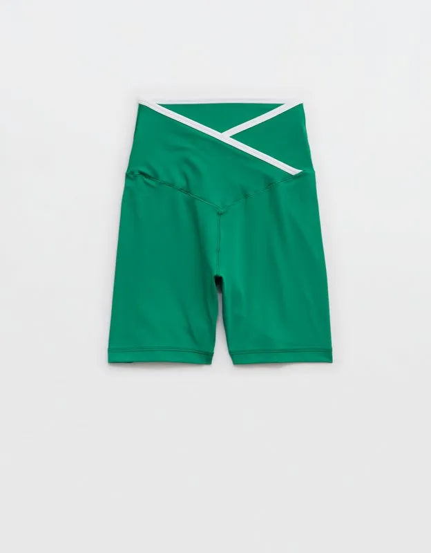 OFFLINE By Aerie Real Me Tipped Crossover High Waisted 5" Bike Short