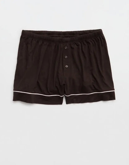 OVERSLEPT by Aerie Real Soft® Piping PJ Short