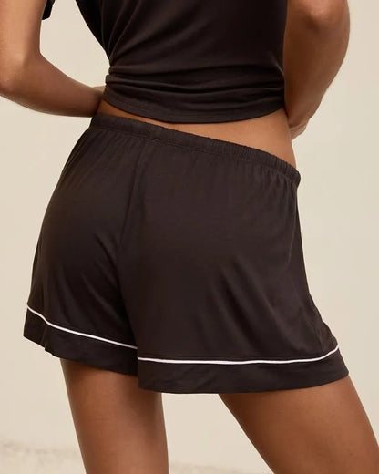OVERSLEPT by Aerie Real Soft® Piping PJ Short