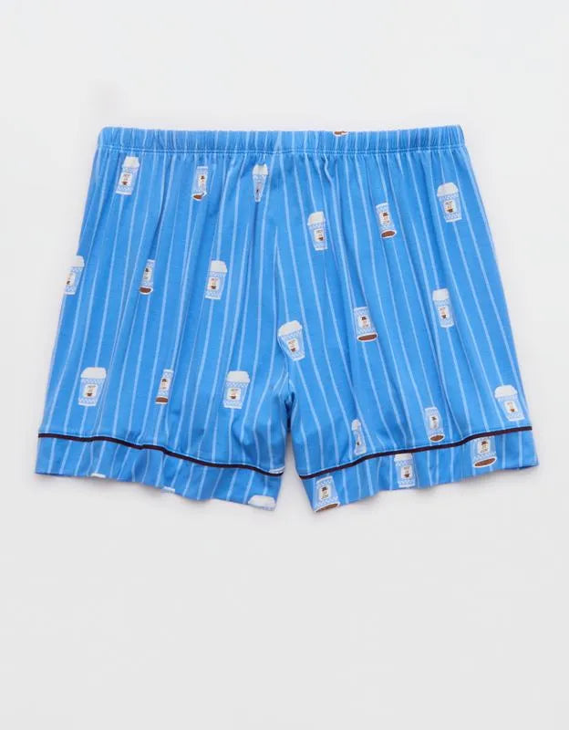 OVERSLEPT by Aerie Real Soft® Piping PJ Short