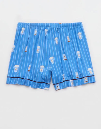 OVERSLEPT by Aerie Real Soft® Piping PJ Short