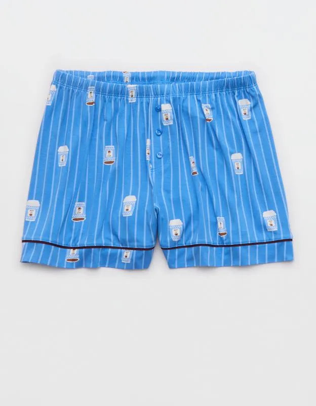 OVERSLEPT by Aerie Real Soft® Piping PJ Short