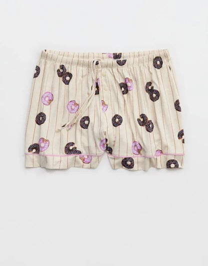 OVERSLEPT by Aerie Real Soft® Piping PJ Short