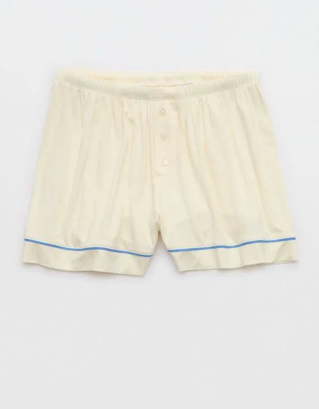 OVERSLEPT by Aerie Real Soft® Piping PJ Short