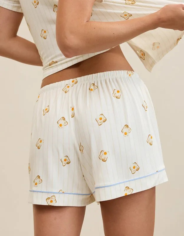 OVERSLEPT by Aerie Real Soft® Piping PJ Short