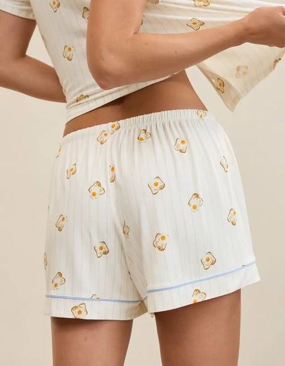 OVERSLEPT by Aerie Real Soft® Piping PJ Short