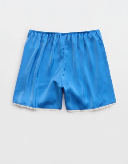 OVERSLEPT by Aerie Liquid Satin Lace Trim Short