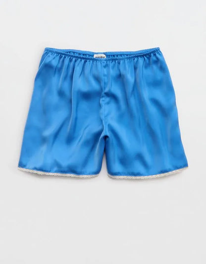 OVERSLEPT by Aerie Liquid Satin Lace Trim Short