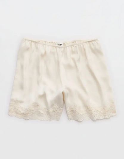 OVERSLEPT by Aerie Liquid Satin Lace Trim Short