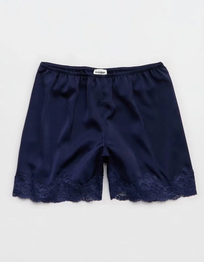 OVERSLEPT by Aerie Liquid Satin Lace Trim Short