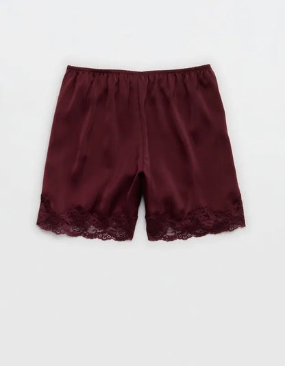 OVERSLEPT by Aerie Liquid Satin Lace Trim Short