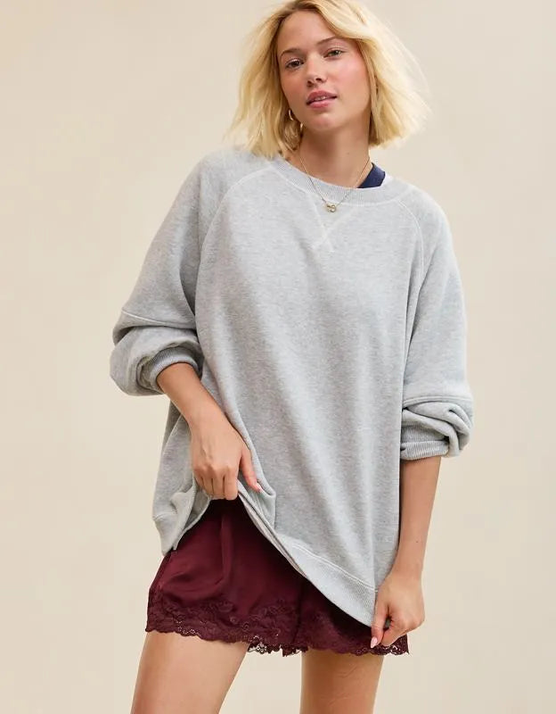 OVERSLEPT by Aerie Liquid Satin Lace Trim Short
