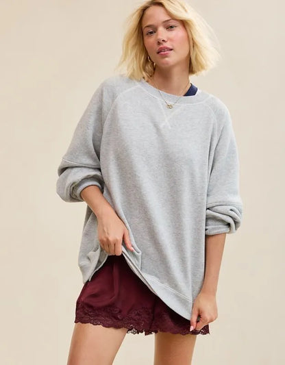 OVERSLEPT by Aerie Liquid Satin Lace Trim Short