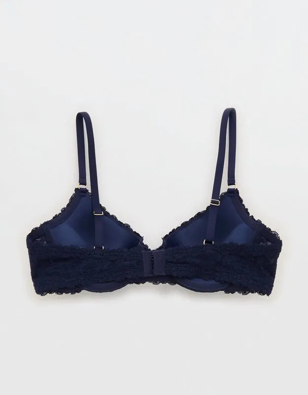 Show Off Vintage Lace Plunge Push Up Bra