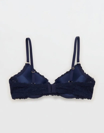 Show Off Vintage Lace Plunge Push Up Bra