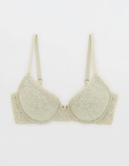 Show Off Vintage Lace Plunge Push Up Bra