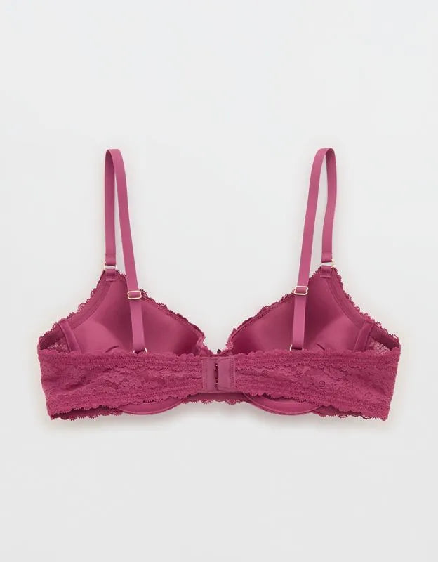 Show Off Vintage Lace Plunge Push Up Bra
