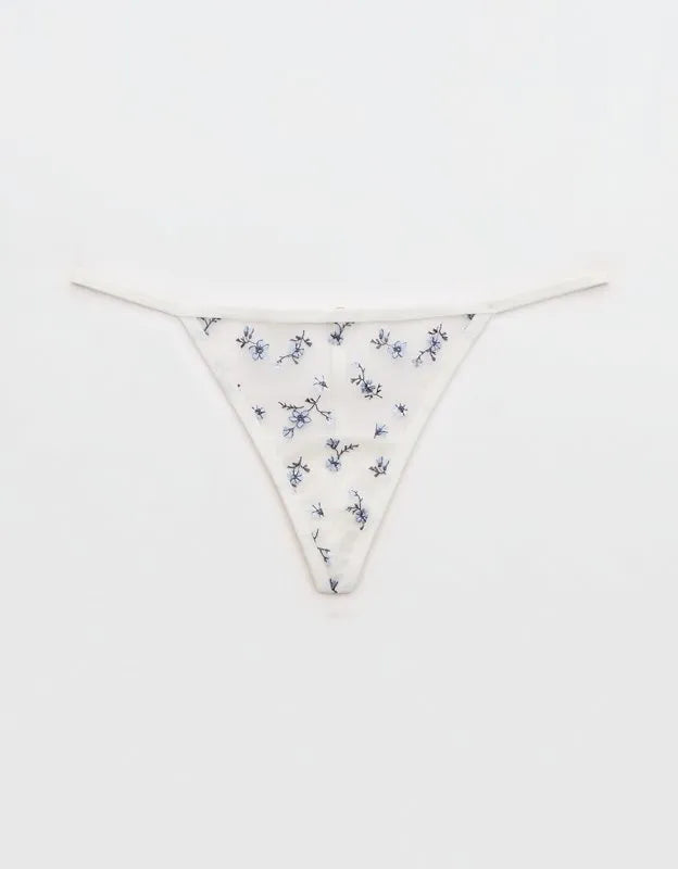 Show Off Embroidery String Thong Underwear