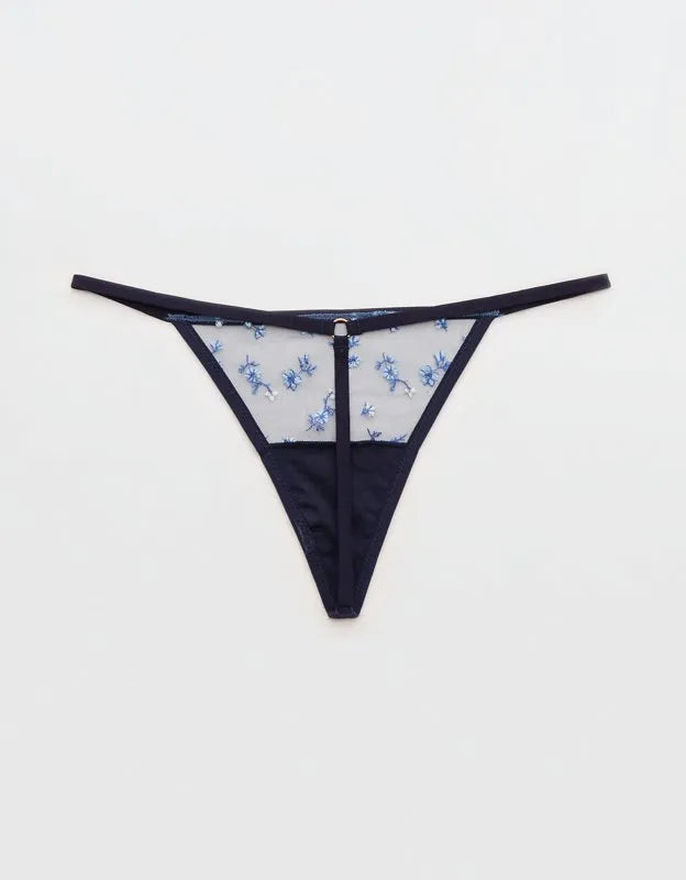 Show Off Embroidery String Thong Underwear