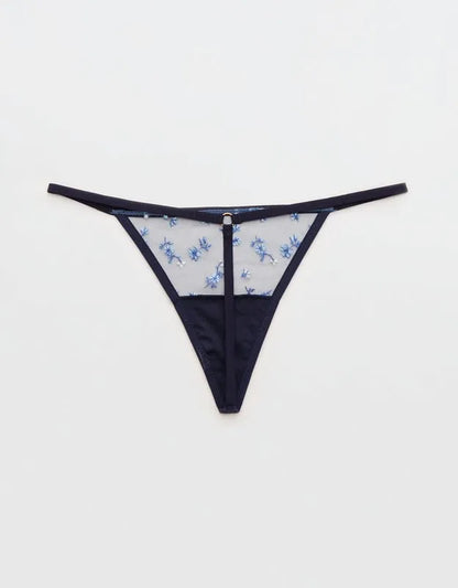 Show Off Embroidery String Thong Underwear