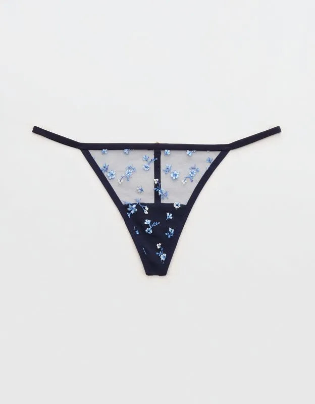 Show Off Embroidery String Thong Underwear