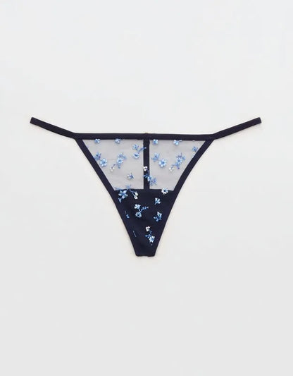 Show Off Embroidery String Thong Underwear