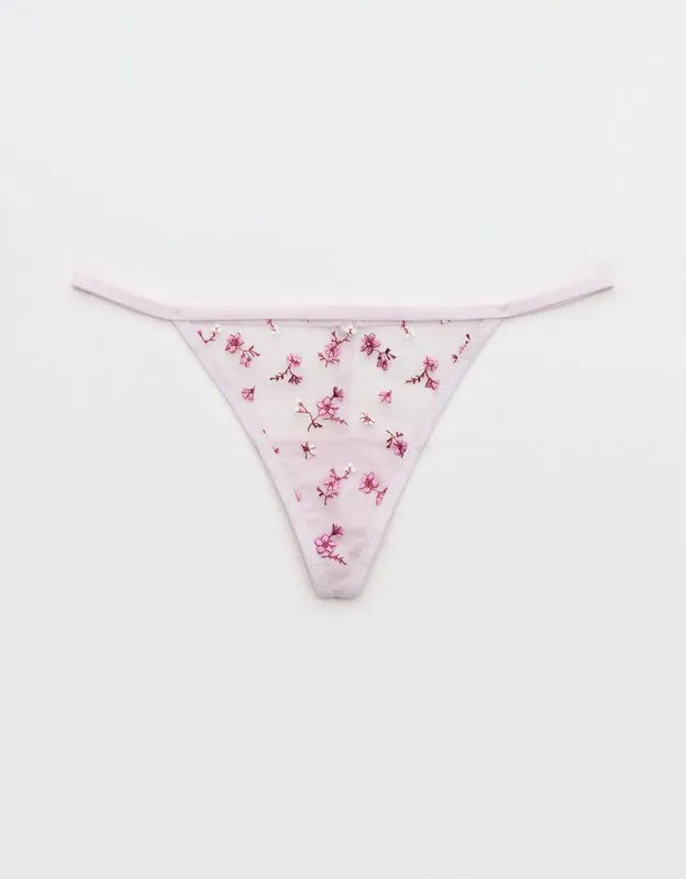 Show Off Embroidery String Thong Underwear