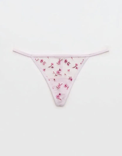 Show Off Embroidery String Thong Underwear