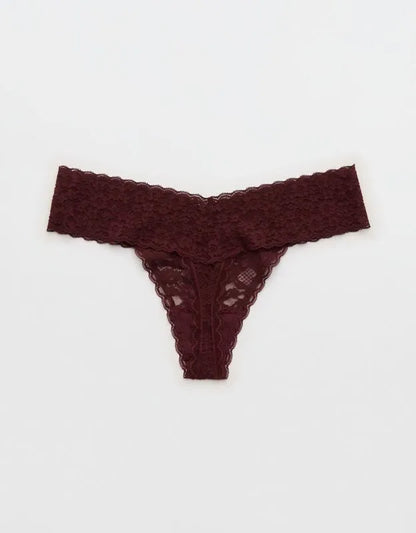 Show Off Vintage Lace Wide Waistband Thong Underwear