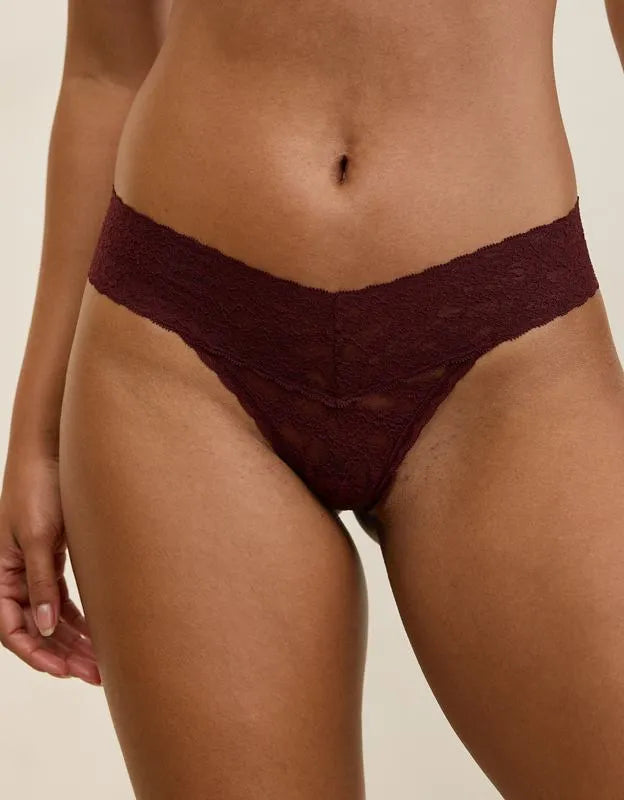 Show Off Vintage Lace Wide Waistband Thong Underwear