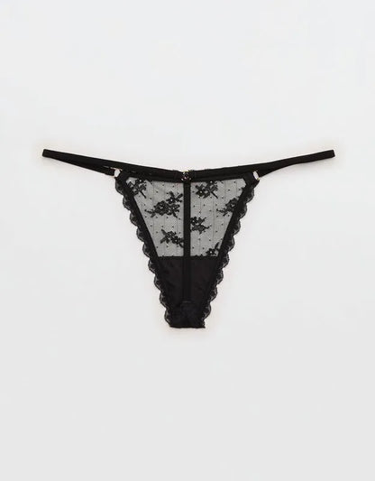 Show Off Midnight Romance Lace String Thong Underwear