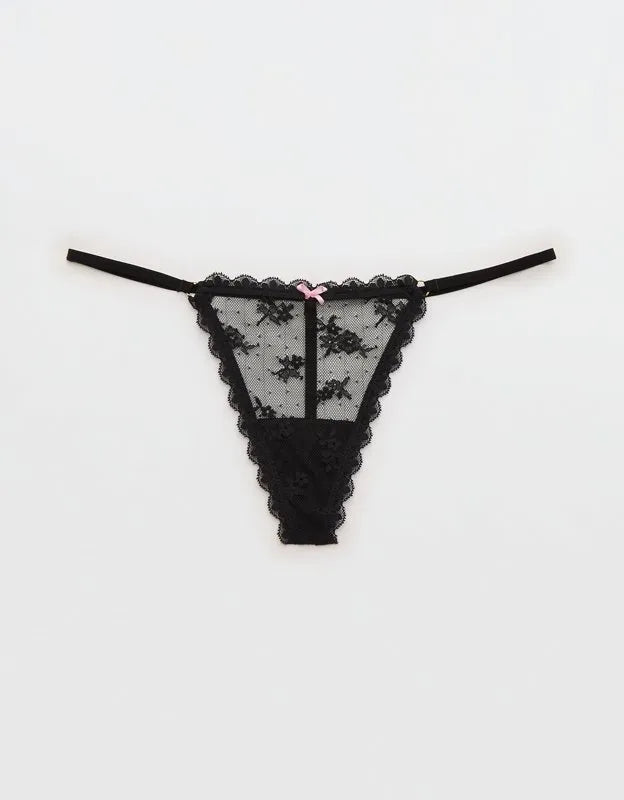 Show Off Midnight Romance Lace String Thong Underwear