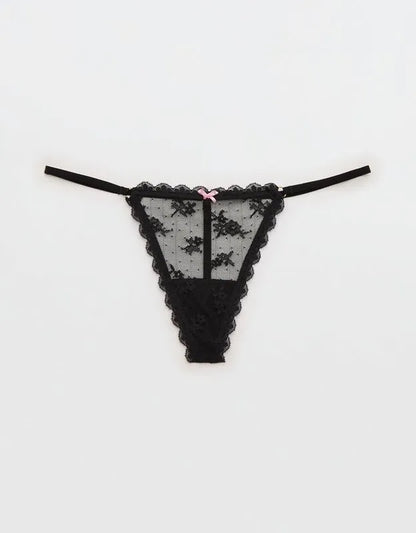 Show Off Midnight Romance Lace String Thong Underwear