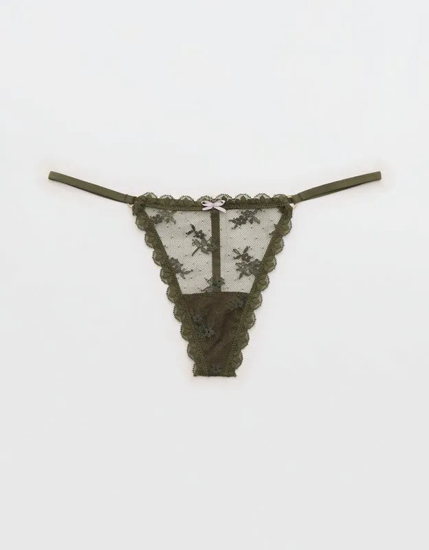Show Off Midnight Romance Lace String Thong Underwear