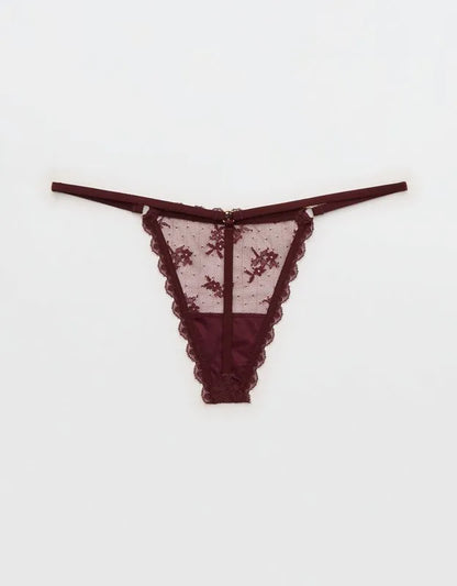 Show Off Midnight Romance Lace String Thong Underwear