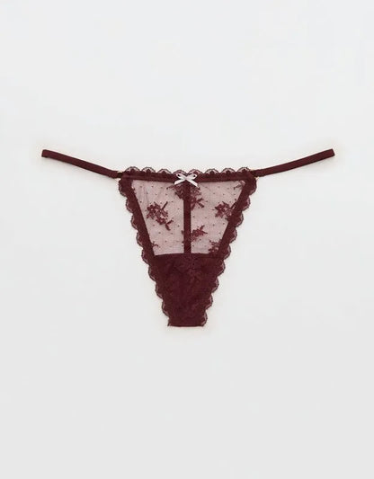 Show Off Midnight Romance Lace String Thong Underwear