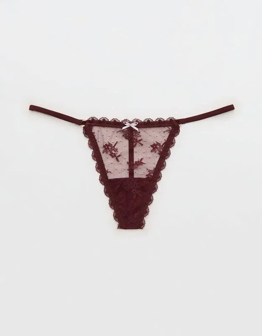 Show Off Midnight Romance Lace String Thong Underwear