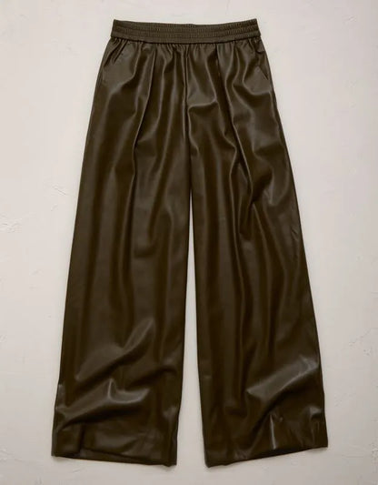 AE77 Vegan Leather Pull On Pant