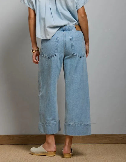 AE77 Premium Wide Crop Cuff Jean