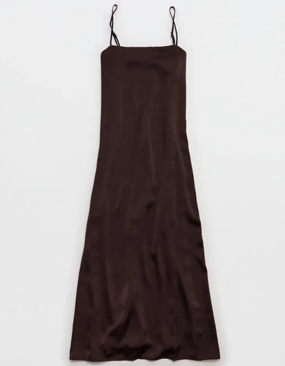 OVERSLEPT by Aerie Liquid Satin Maxi Slip Dress