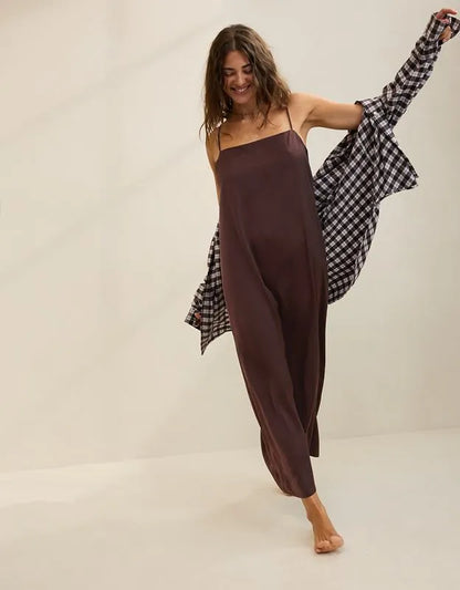 OVERSLEPT by Aerie Liquid Satin Maxi Slip Dress