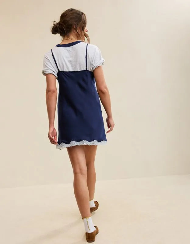 OVERSLEPT by Aerie Liquid Satin Mini Nightie