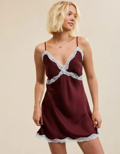 OVERSLEPT by Aerie Liquid Satin Mini Nightie