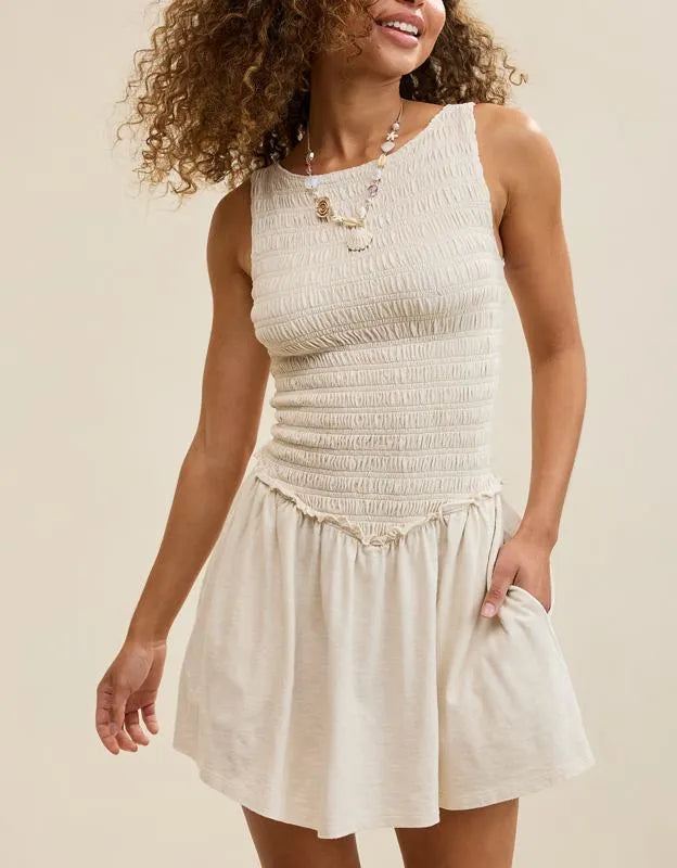 Aerie Happiest Smocked Mini Dress