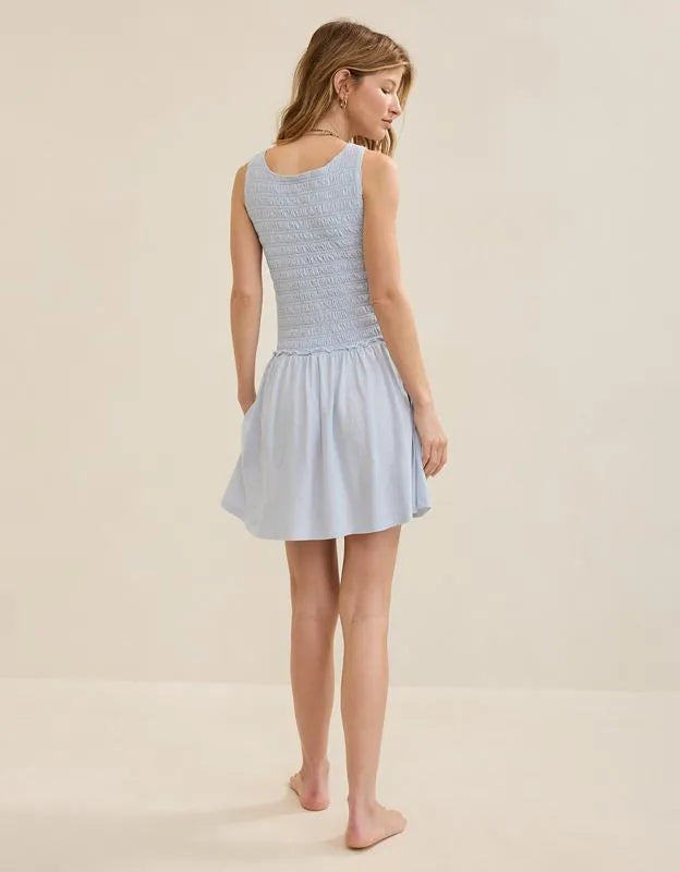 Aerie Happiest Smocked Mini Dress