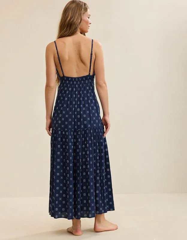 Aerie On-The-Down-Low Back Dress